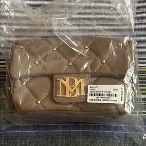 Taupe Quilted Crossbody Bag